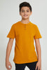 Redtag-Yellow-Henley-T-Shirt-Plain-Senior-Boys-9 to 14 Years