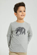 Load image into Gallery viewer, Redtag-Grey-Bear-Print-Long-Sleeve-T-Shirt-Boys-T-Shirts,-Colour:Grey,-Filter:Boys-(2-to-8-Yrs),-New-In,-New-In-BOY,-Non-Sale,-S22B,-Section:Kidswear,-TBL-Boys-2 to 8 Years
