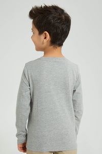 Redtag-Grey-Bear-Print-Long-Sleeve-T-Shirt-Boys-T-Shirts,-Colour:Grey,-Filter:Boys-(2-to-8-Yrs),-New-In,-New-In-BOY,-Non-Sale,-S22B,-Section:Kidswear,-TBL-Boys-2 to 8 Years