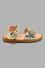 Load image into Gallery viewer, Redtag-Gold-Star-Trim-Sandal-Sandals-Infant-Girls-1 to 3 Years
