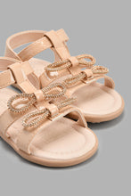 Load image into Gallery viewer, Redtag-Pink-Bow-Trim-Sandal-Sandals-Infant-Girls-1 to 3 Years
