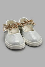 Load image into Gallery viewer, Redtag-White-Polka-Dot-Print-Plimsolls-Plimsolls-Infant-Girls-1 to 3 Years
