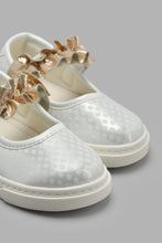 Load image into Gallery viewer, Redtag-White-Polka-Dot-Print-Plimsolls-Plimsolls-Infant-Girls-1 to 3 Years
