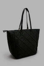 Load image into Gallery viewer, Redtag-Black-Tote-With-Quilting-And-Small-Pouch-Colour:Black,-Filter:Women&#39;s-Accessories,-New-In,-New-In-Women-ACC,-Non-Sale,-W21B,-Women-Handbags-Women-
