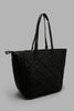 Redtag-Black-Tote-With-Quilting-And-Small-Pouch-Colour:Black,-Filter:Women's-Accessories,-New-In,-New-In-Women-ACC,-Non-Sale,-W21B,-Women-Handbags-Women-