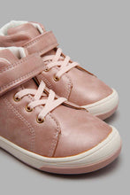 Load image into Gallery viewer, Redtag-Pink-Bird-Trim-High-Top-Sneaker-Colour:pink,-Filter:Girls-Footwear-(1-to-3-Yrs),-ING-Casual-Shoes,-New-In,-New-In-ING-FOO,-Non-Sale,-S22A,-Section:Kidswear-Infant-Girls-1 to 3 Years
