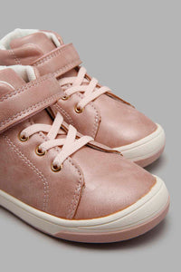 Redtag-Pink-Bird-Trim-High-Top-Sneaker-Colour:pink,-Filter:Girls-Footwear-(1-to-3-Yrs),-ING-Casual-Shoes,-New-In,-New-In-ING-FOO,-Non-Sale,-S22A,-Section:Kidswear-Infant-Girls-1 to 3 Years