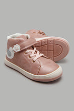 Load image into Gallery viewer, Redtag-Pink-Bird-Trim-High-Top-Sneaker-Colour:pink,-Filter:Girls-Footwear-(1-to-3-Yrs),-ING-Casual-Shoes,-New-In,-New-In-ING-FOO,-Non-Sale,-S22A,-Section:Kidswear-Infant-Girls-1 to 3 Years
