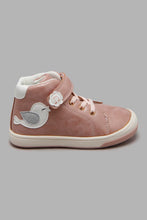 Load image into Gallery viewer, Redtag-Pink-Bird-Trim-High-Top-Sneaker-Colour:pink,-Filter:Girls-Footwear-(1-to-3-Yrs),-ING-Casual-Shoes,-New-In,-New-In-ING-FOO,-Non-Sale,-S22A,-Section:Kidswear-Infant-Girls-1 to 3 Years
