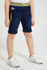 Redtag-Dark-Wash-Embossed-Knit-Denim-Short-Denim-Shorts-Boys-2 to 8 Years