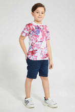 تنزيل الصورة على معرض الصور، Redtag-Darkwash-Rib-Waistband-Short-With-Raw-Edge-Hem-Denim-Shorts-Boys-2 to 8 Years
