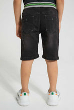 تنزيل الصورة على معرض الصور، Redtag-Grey-Embossed-Knit-Denim-Short-Denim-Shorts-Boys-2 to 8 Years
