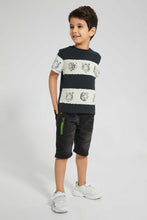 تنزيل الصورة على معرض الصور، Redtag-Grey-Embossed-Knit-Denim-Short-Denim-Shorts-Boys-2 to 8 Years
