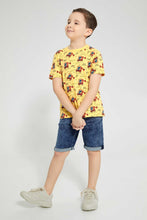 Load image into Gallery viewer, Redtag-Dark-Wash-Knit-Denim-5-Pocket-Short-With-Cord-Denim-Shorts-Boys-2 to 8 Years
