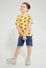 Redtag-Dark-Wash-Knit-Denim-5-Pocket-Short-With-Cord-Denim-Shorts-Boys-2 to 8 Years
