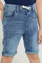 Load image into Gallery viewer, Redtag-Ligh-Wash-Knit-Denim-5-Pocket-Short-With-Cord-Denim-Shorts-Boys-2 to 8 Years
