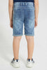 Redtag-Ligh-Wash-Knit-Denim-5-Pocket-Short-With-Cord-Denim-Shorts-Boys-2 to 8 Years