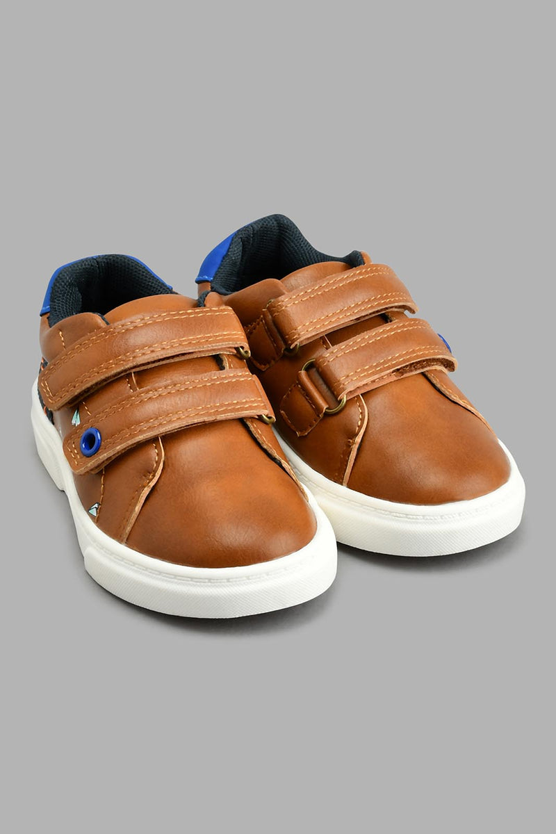 Redtag-Brown-Paper-Planes-Print-Sneaker-Colour:Brown,-Filter:Boys-Footwear-(1-to-3-Yrs),-INB-Casual-Shoes,-New-In,-New-In-INB-FOO,-Non-Sale,-S22B,-Section:Kidswear-Infant-Boys-1 to 3 Years