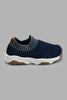 Redtag-Navy-Flyknit-Slip-On-Trainer-Slip-Ons-Infant-Boys-1 to 3 Years