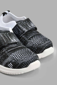 Redtag-Grey-Fly-Knit-Trainer-Slip-Ons-Infant-Boys-1 to 3 Years