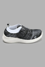 Load image into Gallery viewer, Redtag-Grey-Fly-Knit-Trainer-Slip-Ons-Infant-Boys-1 to 3 Years
