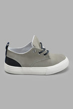 Load image into Gallery viewer, Redtag-Grey-Lace-Up-Plimsoll-Plimsolls-Infant-Boys-1 to 3 Years
