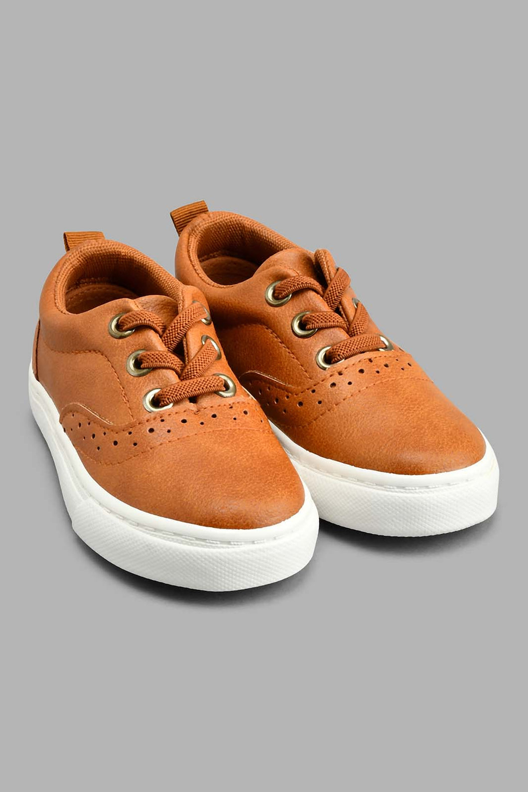 Redtag-Brown-Lace-Up-Plimsoll-Colour:Brown,-Filter:Boys-Footwear-(1-to-3-Yrs),-INB-Casual-Shoes,-New-In,-New-In-INB-FOO,-Non-Sale,-S22A,-Section:Kidswear-Infant-Boys-1 to 3 Years