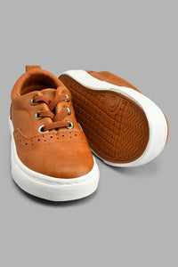 Redtag-Brown-Lace-Up-Plimsoll-Colour:Brown,-Filter:Boys-Footwear-(1-to-3-Yrs),-INB-Casual-Shoes,-New-In,-New-In-INB-FOO,-Non-Sale,-S22A,-Section:Kidswear-Infant-Boys-1 to 3 Years