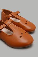 Load image into Gallery viewer, Redtag-Brown-T-Bar-Ballerina-Colour:Brown,-Filter:Girls-Footwear-(1-to-3-Yrs),-ING-Casual-Shoes,-New-In,-New-In-ING-FOO,-Non-Sale,-S22A,-Section:Kidswear-Infant-Girls-1 to 3 Years
