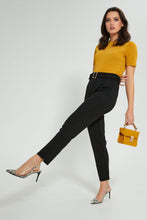 تنزيل الصورة على معرض الصور، Redtag-Black-Cargo-Pant-With-Belt-Trousers-Women&#39;s-0
