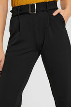 تنزيل الصورة على معرض الصور، Redtag-Black-Cargo-Pant-With-Belt-Trousers-Women&#39;s-0
