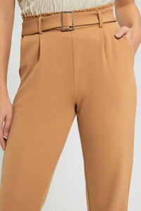 Redtag-Sand-Cargo-Pant-With-Belt-Trousers-Women's-0