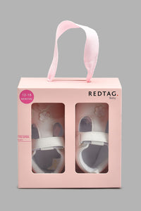 Redtag-White-Pram-Shoe-Colour:White,-Filter:Baby-Footwear-(0-to-18-Mths),-NBF-Casual-Shoes,-New-In,-New-In-NBF-FOO,-Non-Sale,-S22A,-Section:Kidswear-Baby-0 to 18 Months