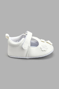 Redtag-White-Pram-Shoe-Colour:White,-Filter:Baby-Footwear-(0-to-18-Mths),-NBF-Casual-Shoes,-New-In,-New-In-NBF-FOO,-Non-Sale,-S22A,-Section:Kidswear-Baby-0 to 18 Months