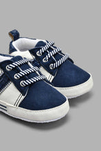 Load image into Gallery viewer, Redtag-Navy-Pram-Shoe-Colour:Navy,-Filter:Baby-Footwear-(0-to-18-Mths),-NBF-Casual-Shoes,-New-In,-New-In-NBF-FOO,-Non-Sale,-S22A,-Section:Kidswear-Baby-0 to 18 Months
