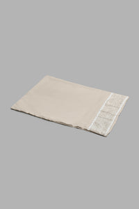 Beige 2-Piece Duvet Cover Set With Lace (Single Size)