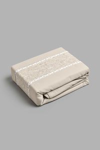 Redtag-Beige-3-Pieces-Duvet-Cover-Set-With-Lace(King-Size)-Duvet-Covers-Home-Bedroom-