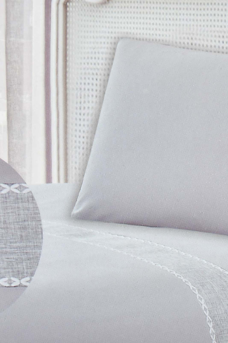 Redtag-Grey-2-Pieces-Duvet-Cover-Set-With-Lace-(Single-Size)-Duvet-Covers-Home-Bedroom-