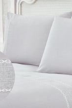Load image into Gallery viewer, Redtag-Grey-3-Pieces-Duvet-Cover-Set-With-Lace-(Double-Size)-Duvet-Covers-Home-Bedroom-
