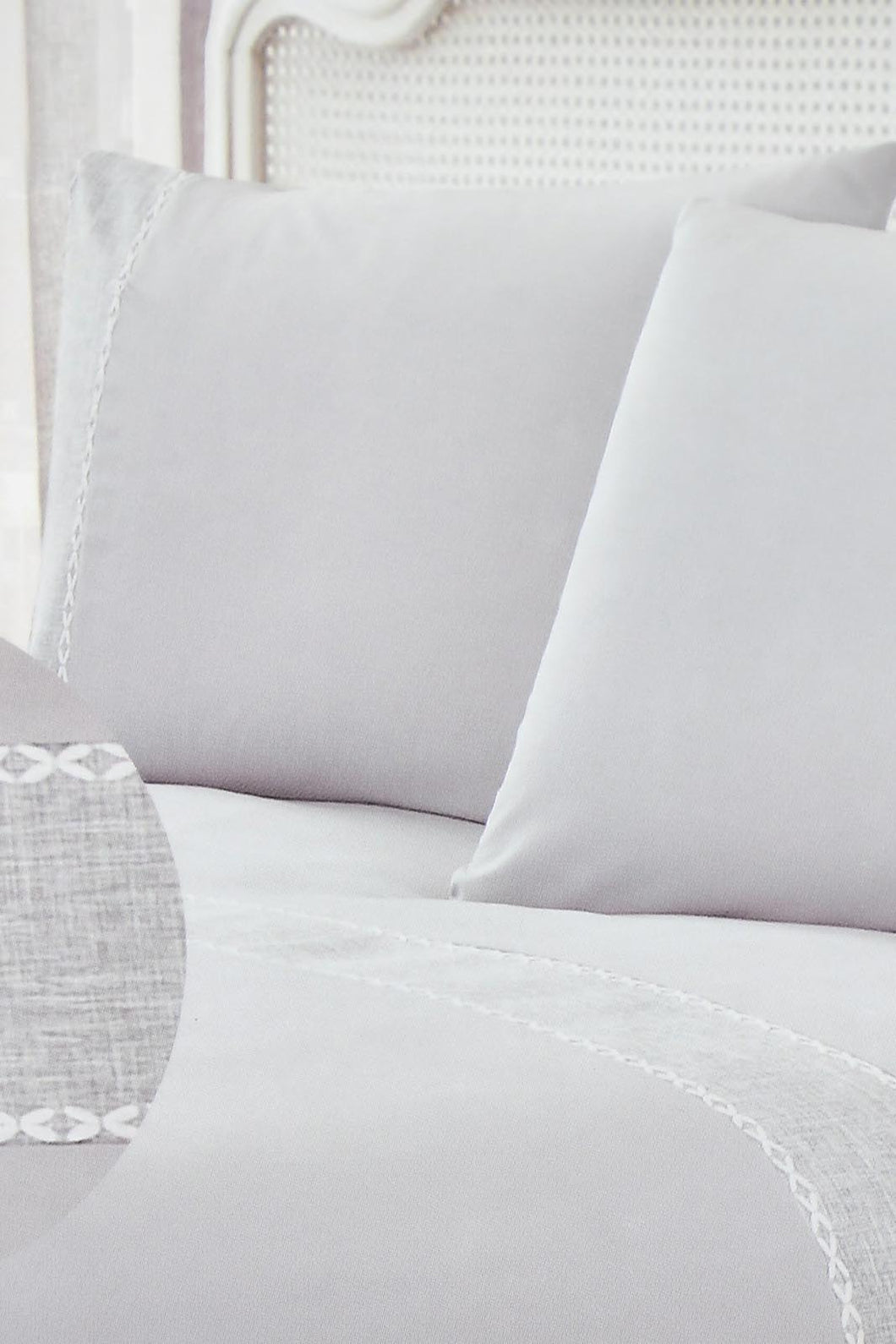 Redtag-Grey-3-Pieces-Duvet-Cover-Set-With-Lace-(Double-Size)-Duvet-Covers-Home-Bedroom-