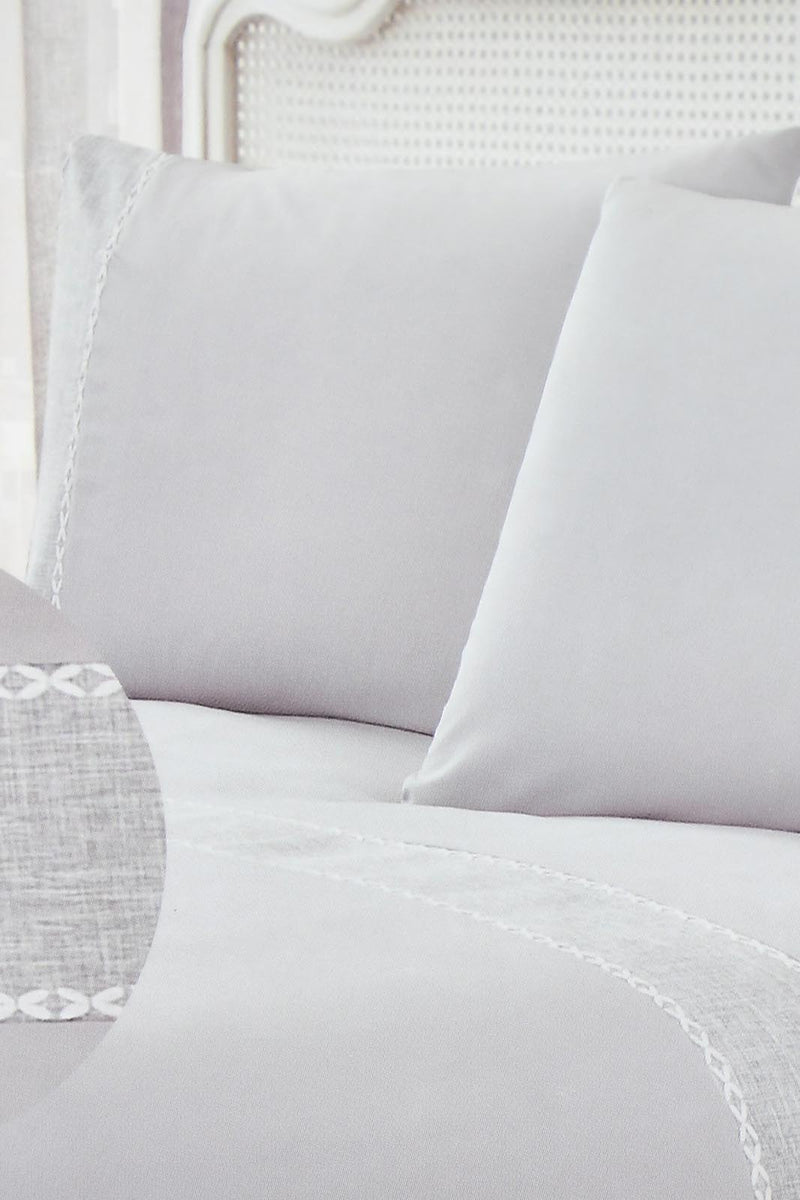 Redtag-Grey-3-Pieces-Duvet-Cover-Set-With-Lace-(Double-Size)-Duvet-Covers-Home-Bedroom-