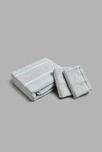 Load image into Gallery viewer, Grey 3-Pieces Duvet Cover Set With Lace (Double Size)
