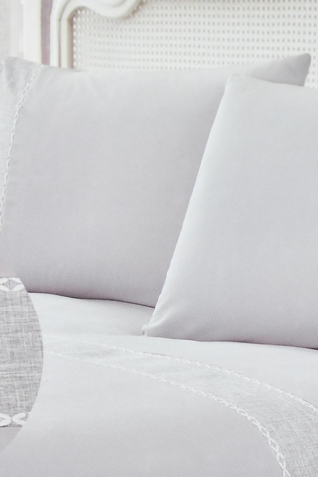 Redtag-Grey-3-Pieces-Duvet-Cover-Set-With-Lace(King-Size)-Duvet-Covers-Home-Bedroom-