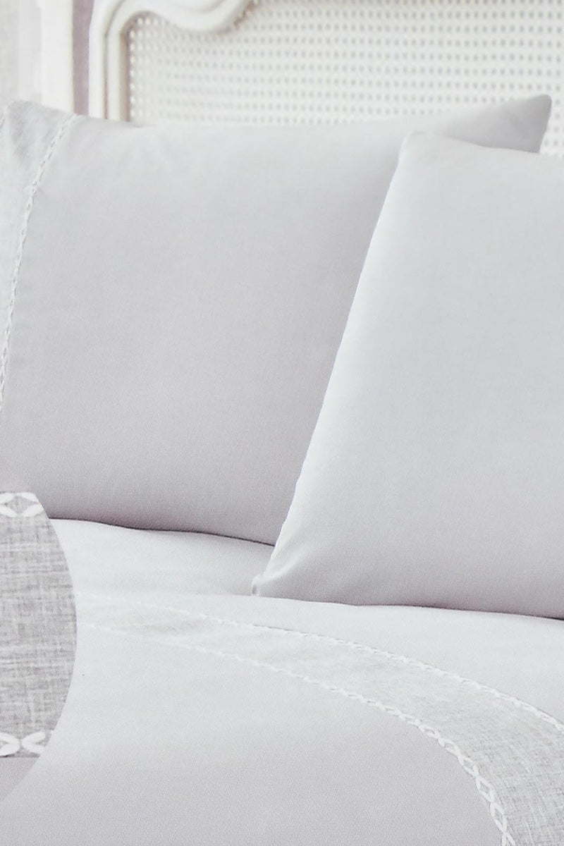 Redtag-Grey-3-Pieces-Duvet-Cover-Set-With-Lace(King-Size)-Duvet-Covers-Home-Bedroom-
