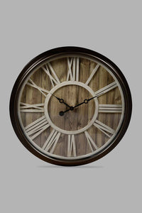 Redtag-Brown-Antique-Finish-Wall-Clock-Colour:Brown,-Filter:Home-Decor,-HMW-HOM-Wall-Clock,-New-In,-New-In-HMW-HOM,-Non-Sale,-S22A,-Section:Homewares-Home-Decor-