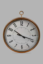 Load image into Gallery viewer, Redtag-Brown-Wooden-Hanging-Loop-Wall-Clock-Colour:Brown,-Filter:Home-Decor,-HMW-HOM-Wall-Clock,-New-In,-New-In-HMW-HOM,-Non-Sale,-S22A,-Section:Homewares-Home-Decor-
