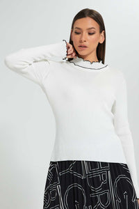 Redtag-White-Pullover-With-Contrast-Tipping-Celebrity-Pullovers,-Colour:White,-Filter:Women's-Clothing,-New-In,-New-In-LDC,-Non-Sale,-S22A,-Section:Women,-TBL-Women's-