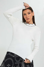 تنزيل الصورة على معرض الصور، Redtag-White-Pullover-With-Contrast-Tipping-Celebrity-Pullovers,-Colour:White,-Filter:Women&#39;s-Clothing,-New-In,-New-In-LDC,-Non-Sale,-S22A,-Section:Women,-TBL-Women&#39;s-
