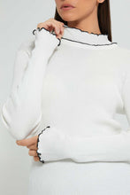 تنزيل الصورة على معرض الصور، Redtag-White-Pullover-With-Contrast-Tipping-Celebrity-Pullovers,-Colour:White,-Filter:Women&#39;s-Clothing,-New-In,-New-In-LDC,-Non-Sale,-S22A,-Section:Women,-TBL-Women&#39;s-
