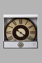 Load image into Gallery viewer, Redtag-Brown-Roman-Elegant-Wall-Clock-Colour:Brown,-Filter:Home-Decor,-HMW-HOM-Wall-Clock,-New-In,-New-In-HMW-HOM,-Non-Sale,-S22A,-Section:Homewares-Home-Decor-
